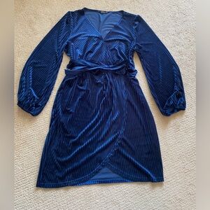 Navy Velour Dress